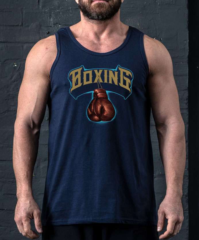 Boxing&Gloves-Men-TT-Navy